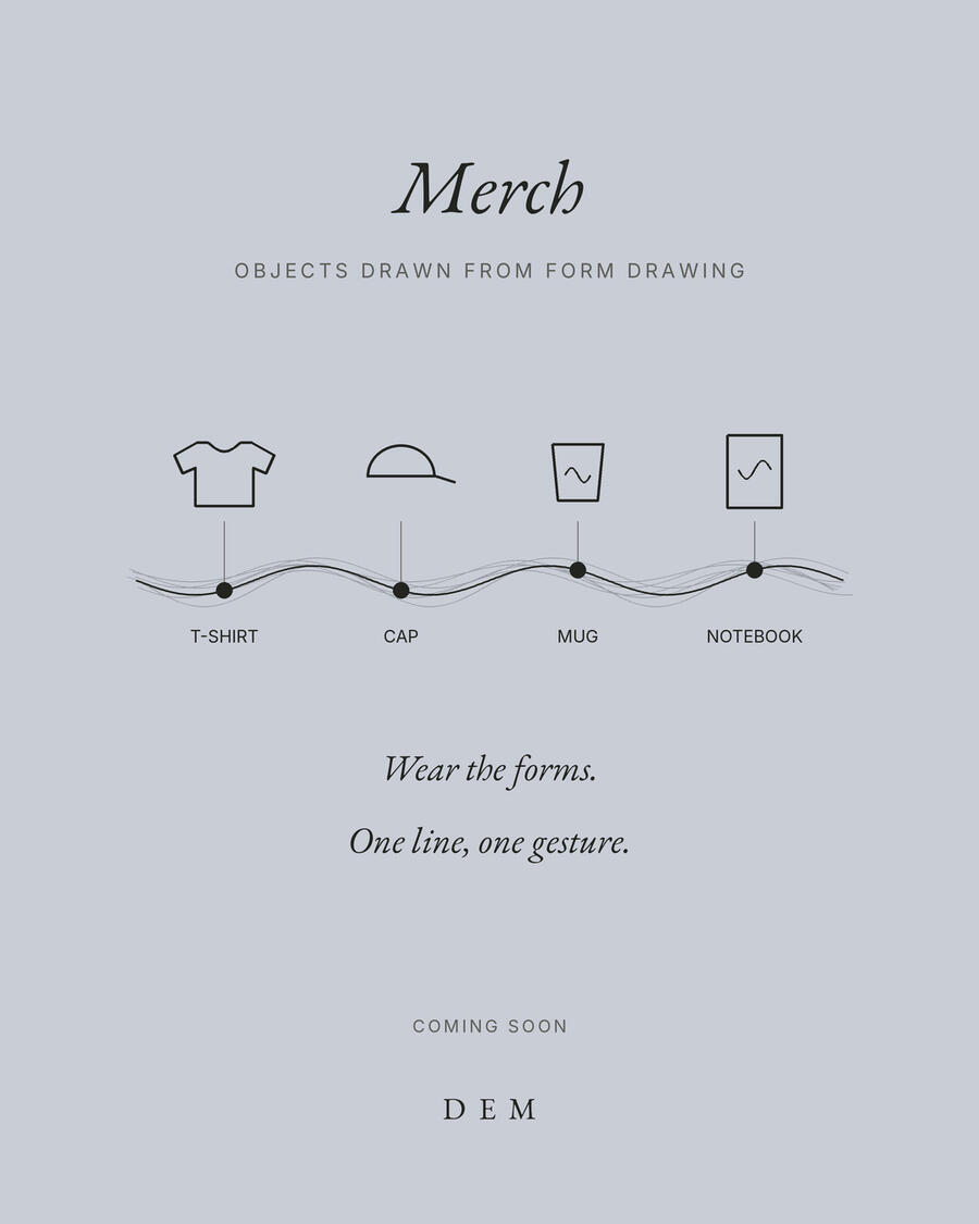 Merch. Objects drawn from form drawing. Wear the forms. Coming soon.